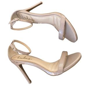 Lulus Nude Open Toe Heels Size 8.5